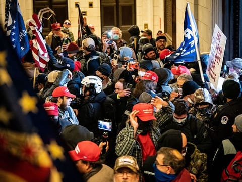 A pro-Trump mob stormed the US Capitol in Washington, Wednesday, Jan. 6, 2021.