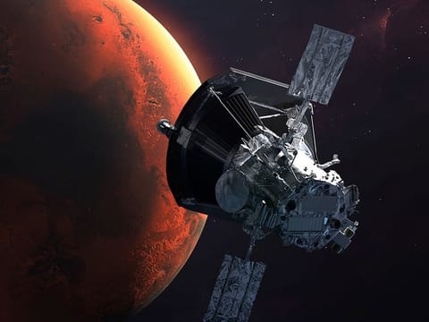 A rendering of a mission to Mars. Picture for illustrative purposes only.