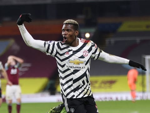 Manchester United's Paul Pogba celebrates.