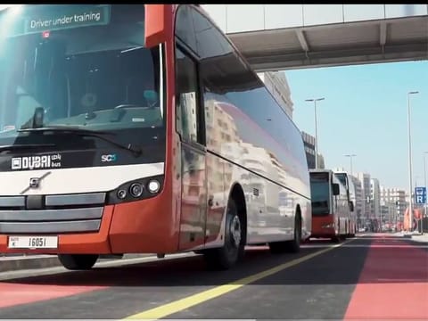 The dedicated lane for buses on Khalid Bin Al Waleed Street in Bur Dubai