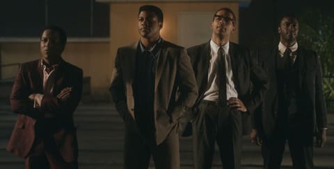 Leslie Odom Jr., Eli Goree, Kingsley Ben-Adir and Aldis Hodge star in 'One Night in Miami'.