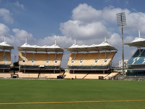 The Chepauk stadium in Chennai has a capacity of 50,000.