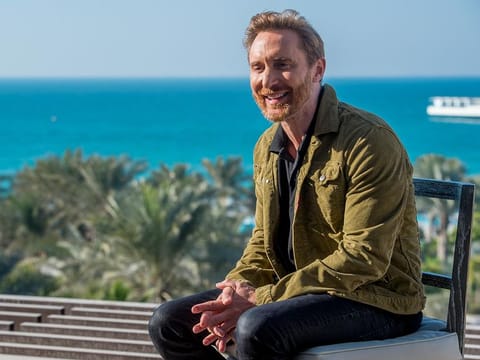 French DJ David Guetta during an interview at Jumeirah Al Naseem, Dubai, on February 3, 2021.