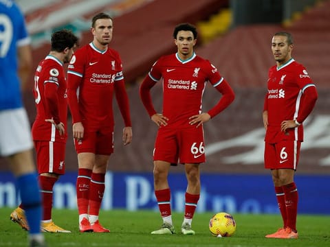 The shell-shocked expression of Liverpool players stand after Brighton's Steven Alzate struck in the last game says it all. Coach Jurgen Klopp gave a pep talk, wanting his men to bounce back as they host Manchester City in a big name on Sunday.