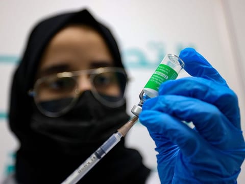 Vaccination centre set up at the Dubai International Financial Center DIFC, Dubai
