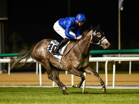 Summer Romance, ridden by jockey James Doyle and trained by Charlie Appleby, wins the Balanchine race on the Fifth meeting of Dubai World Cup Carnival at Meydan racecourse on Thursday 18 February 2021.