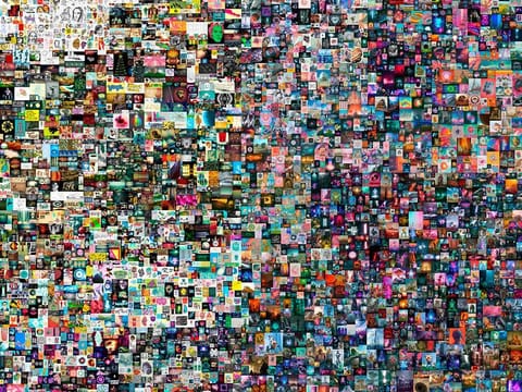 The digital collage by the American artist Beeple, also known as Mike Winkelmann, a pioneer of the exploding virtual art market, sold for a record $69.3 million, Christie's announced on March 11, 2021.