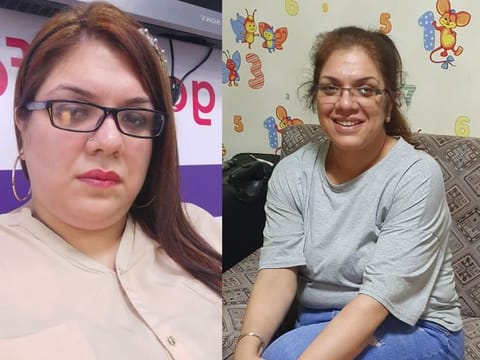 Jaya Belani before (left) and after