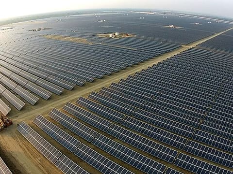 An aerial view of the Quaid-e-Azam Solar Power Park in Bahawalpur.