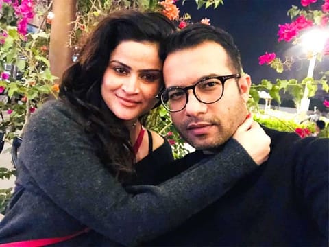 Kaniz Shaikh with her husband Muhib before the gas explosion.