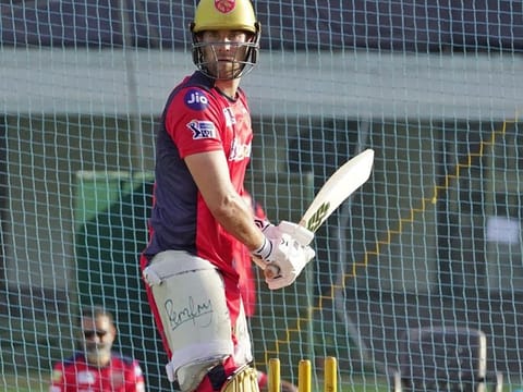 Dawid Malan, the new overseas recruit for Punjab Kings this season, looks focused at the team nets in Mumbai.