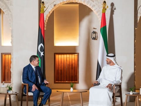 Sheikh Mohamed with Eng Abdul Hamid Al Dabaiba, Head of the National Unity Government in Libya.