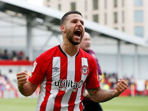 Brentford's Emiliano Marcondes celebrates