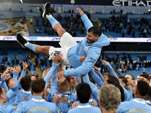 Sergio Aguero is hailed by his City teammates