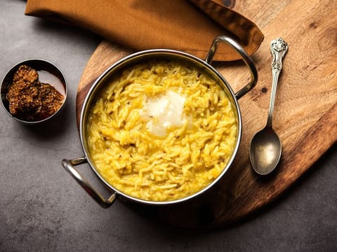 A nutritous meal - Khichdi or rice and lentil cooked together