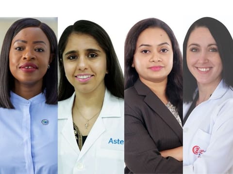 From left: Michelle Buari, Deputy Director - Nutrition & Lifestyle Management, Zulekha Hospital Dubai & Sharjah; Lubna Abdussalam Dhalani, Clinical Dietitian, Aster Jubilee Medical Centre Bur Dubai: ; Archana Baju, Clinical Dietician, Burjeel Hospital Abu Dhabi and Dr. Magdalena Maksymowicz, Dietician at Al Zahra Hospital Dubai.