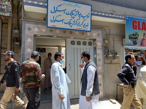 One of the sealed Iran-sponsored illegal schools in Quetta.