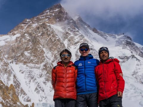 Sajid Ali Sadpara, the climber-son of renowned Pakistani mountaineer Mohammad Ali Sadpara, with Canadian award-winning documentary maker Elia Saikaly in a file photo.
