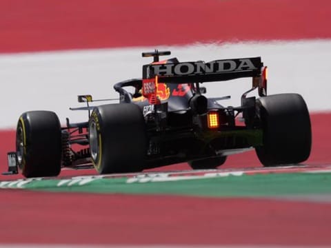 Red Bull driver Max Verstappen of the Netherlands steers his car during the first practice at the Red Bull Ring racetrack in Spielberg, Austria. The Styrian Formula One Grand Prix will be held on Sunday, June 27.