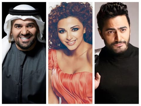 Hussain Al Jassmi, Myriam Fares and Tamer Hosny
