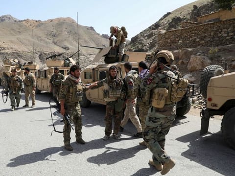 Afghan Commando forces armoured convoy leaves towards the frontline, at the Ghorband District, Parwan Province, on June 29, 2021.