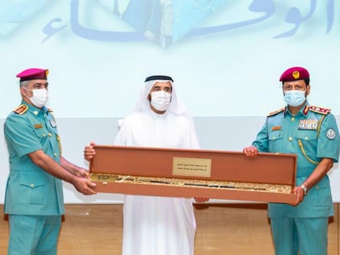 The ceremony to honour Lieutenant-General Saif Abdullah Al Shafar was attended by Major General Saif Al Ziri Al Shamsi, Brigadier General Abdullah Mubarak bin Amer and other senior officials of Sharjah Police.