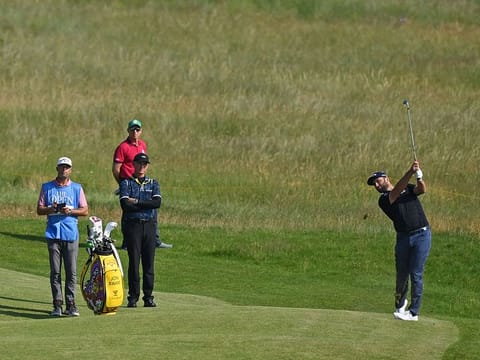 Spain's Jon Rahm during a practice round ahead of The Open