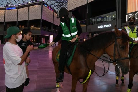 Dubai Mounted Police distribute Eid gifts to members of the society, in celebration of Eid Al Adha.