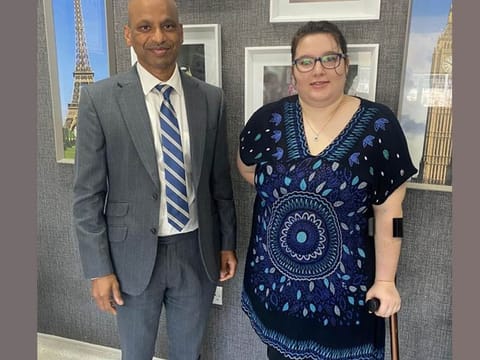 Dr K.P. Meda with Zante Gerber.