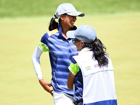 Aditi Ashok has mother Maheshwari doubling up as a caddy during his campaign in Tokyo Olympics.