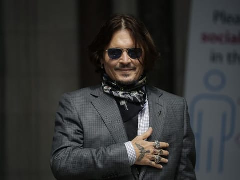 Johnny Depp at the High Court in London, Thursday, July 23, 2020.