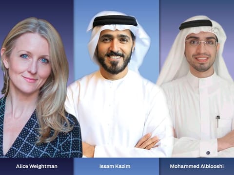 Alice Weightman – Founder and CEO, The Work Crowd, Issam Kazim - CEO, Dubai Corporation of Tourism and Commerce Marketing (DTCM) & Mohammed Alblooshi, Sector Head of Fintech and Innovation at Dubai International Financial Centre (DIFC)