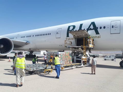 The PIA aid flight being filled with WHO supplies flew into Afghanistan on August 30, 2021.