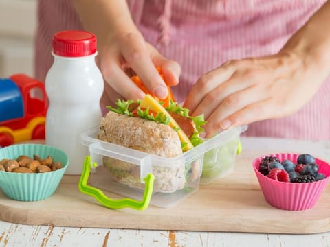 Parents must ensure that each main meal of the school going child has fruits, vegetables, protein, complex carbohydrates and dairy.