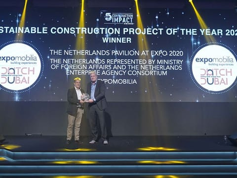 From L to R : Frank Marreau, Managing Director, Expomobilia and Niels Bouwman, Director – The Netherlands Pavilion at Expo 2020 Dubai