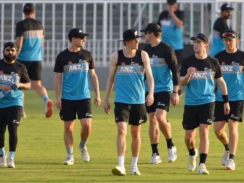 New Zealand cricket team during a practice session in Pakistan. The team suddenly cancelled its tour last week.