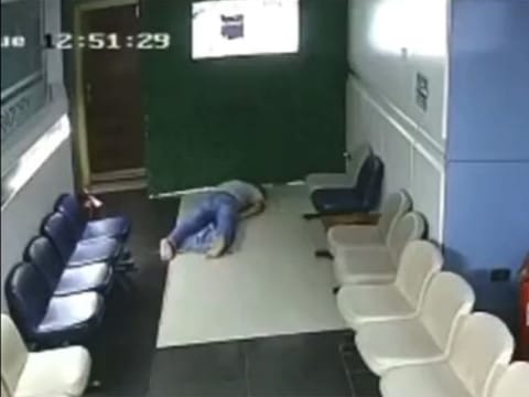 The last moments of the man’s life were captured on a video taken from a surveillance camera installed at his workplace. The video was shared on social media.