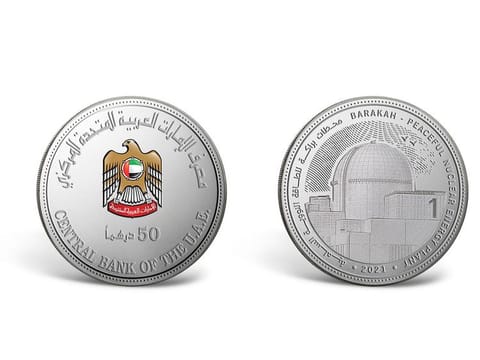 The Central Bank of the UAE (CBUAE) has issed limited edition commemorative silver coins to mark the inaugural commercial operations of the first Unit of the Barakah Nuclear Energy Plant.