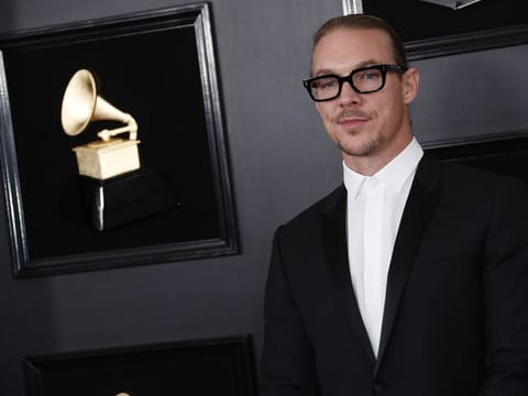 Diplo arrives at the 61st Grammy Awards at Staples Center in Los Angeles on Sunday, Feb. 10, 2019.