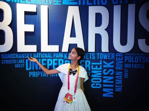 Mira Singh tours the Belarus Pavilion at Expo 2020 Dubai on 11th October 2021. Photo Clint Egbert/Gulf News