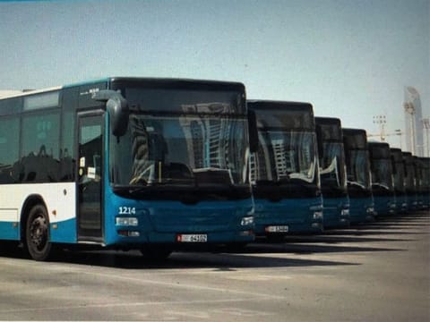 The fleet of new buses in Abu Dhabi.