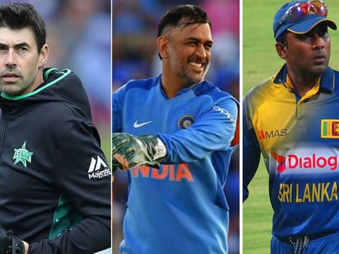 Larger-than-life trio: Stephen Fleming (left), MS Dhoni and Mahela Jayawardene are working as backroom boys for their respective countries in the T20 World Cup.