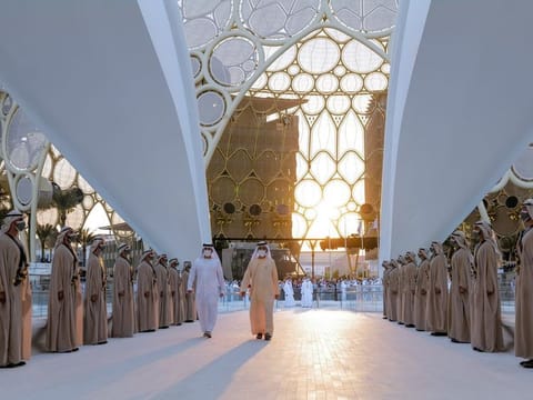 His Highness Sheikh Mohammed bin Rashid Al Maktoum, Vice-President and Prime Minister of the UAE and Ruler of Dubai chaired the UAE cabinet meeting at the Expo 2020 Dubai site