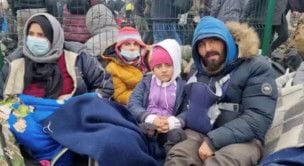 Taman's father, Sangar, speaks about his family's situation, at a migrants' camp near Bruzgi-Kuznica checkpoint on the Belarusian-Polish border, in Grodno District, on November 15, 2021.