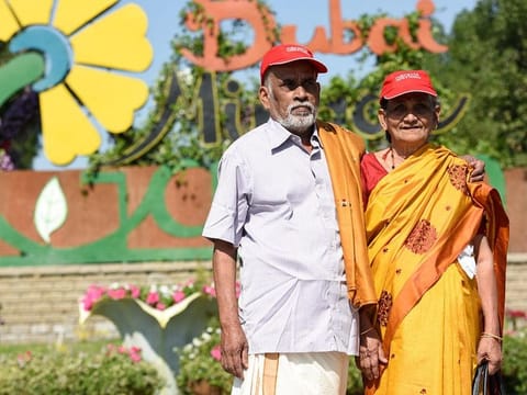 Vijayan and his wife Mohana during his visit to Dubai in January 2018.