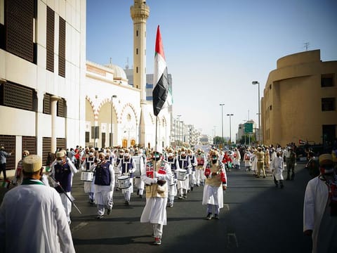 The parade on Naif Road in Dubai attracted hundreds of participants and onlookers on National Day, December 2.