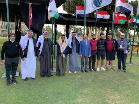 The Emirates Golf Federation Team and delegation attending the Arab Golf Championship this week in Cairo, Egypt.