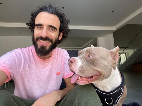 Samer Saad with his American Bully Hulkii