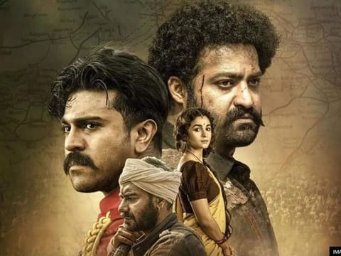 A poster of RRR