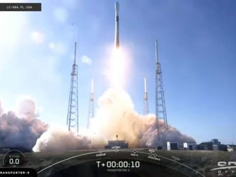 A screengrab of the liftoff in Florida today.